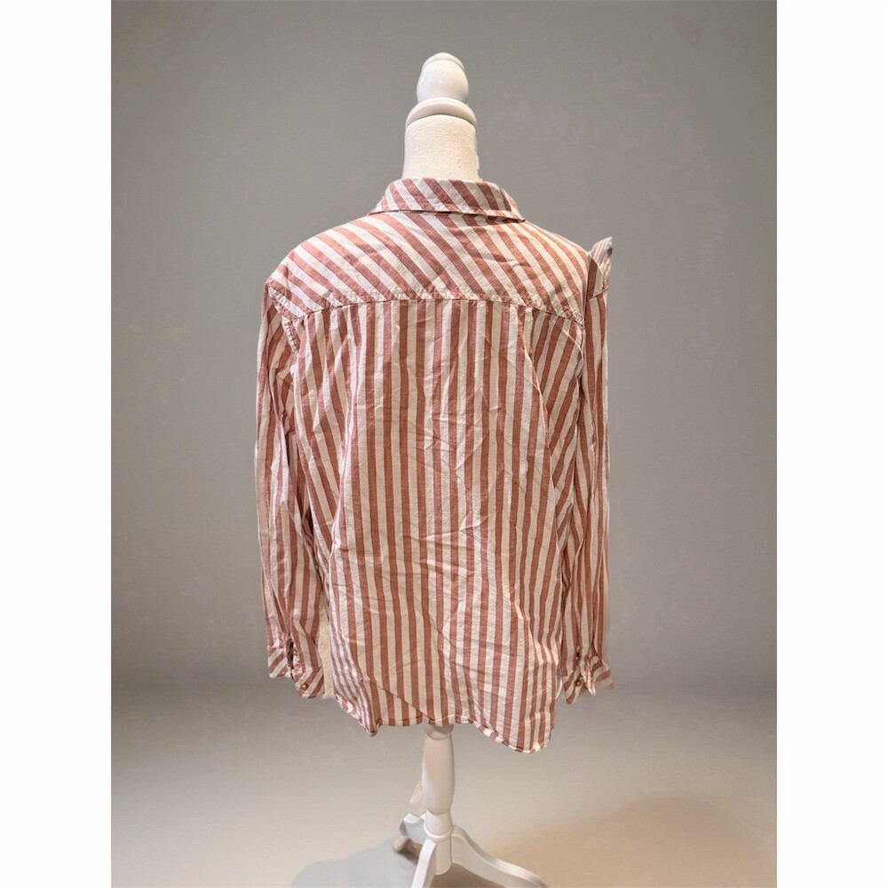 Natural Reflections Button-Up Shirt Womens 2XL Pink & White Striped Top - Picture 4 of 4
